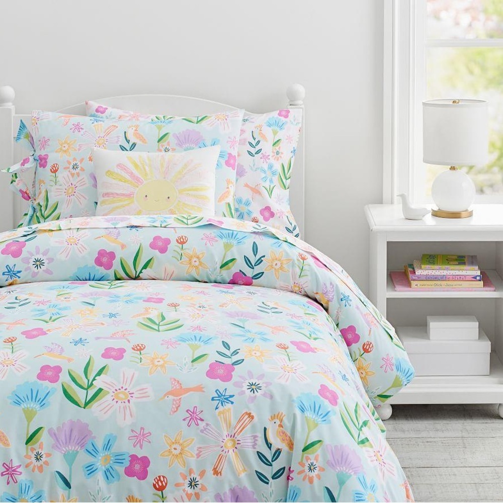 Pottery Barn Naomi Floral Twin Duvet & Sham